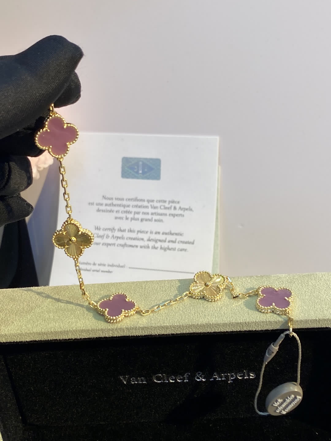 Van Cleef & Arpels Alhambra Pink Enamel Bracelet